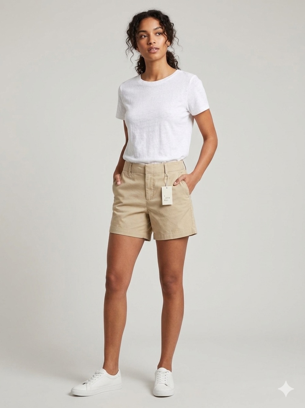 a new day Beige High-Rise Chino Shorts